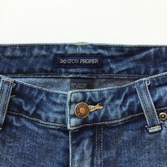 Boston Proper Boho Embroidered Medium Wash Jeans 2 - Picture 4 of 10